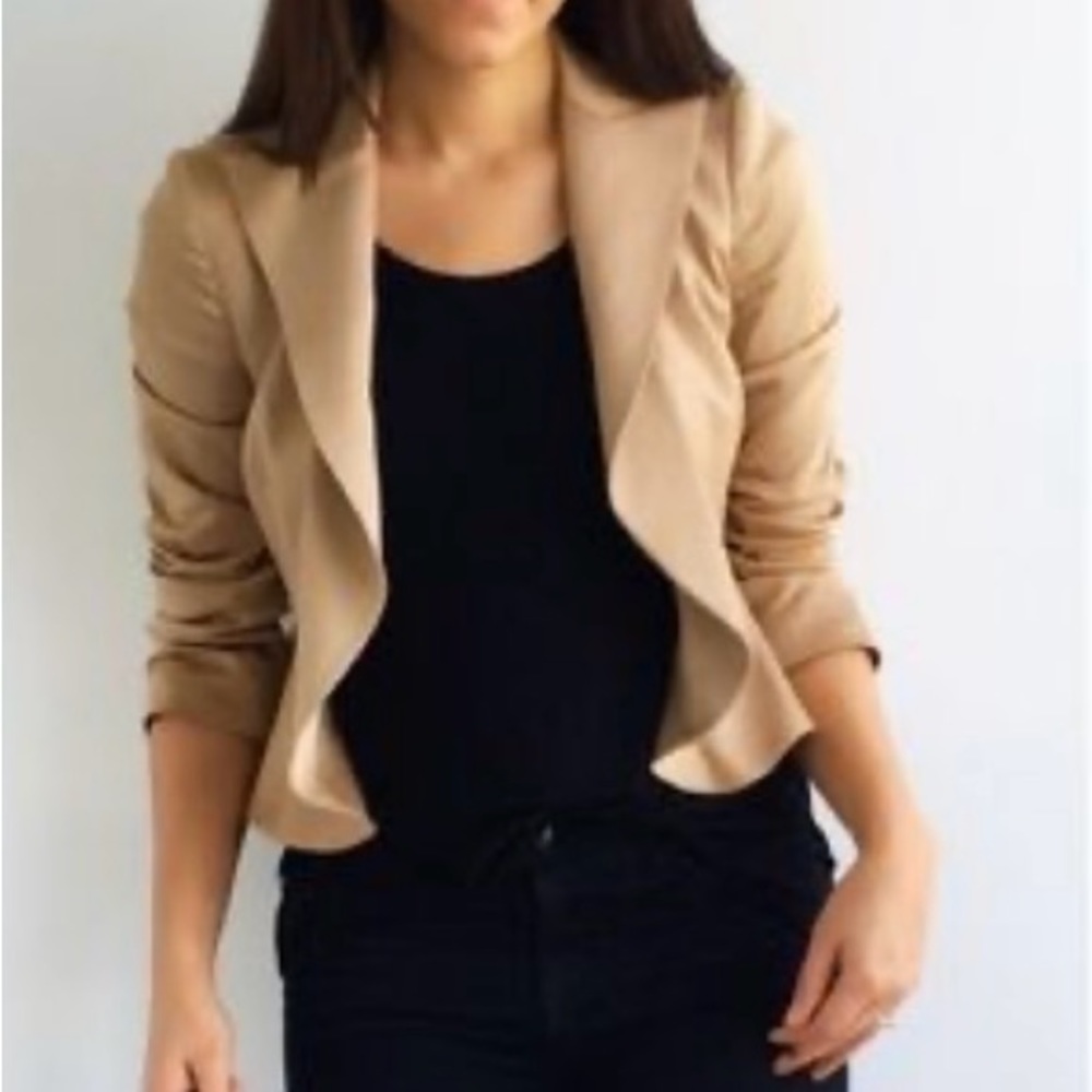 BCBGMAXARIA Satin Peplum Blazer